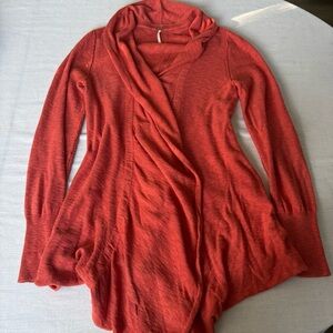 Free People Long Sleeve Sweater Cardigan Rust M | Cozy Boho